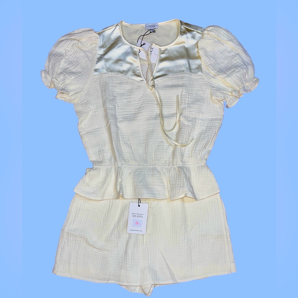 🆕NWT #8 ~ S'edge MILA TOP & SHORTS  FROSTING SET, Size Large